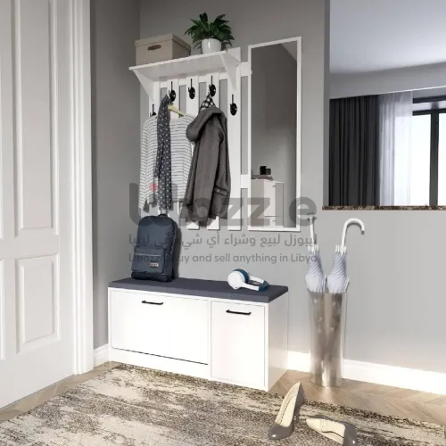 بف خشبي كرسي + منظم أحذية 🥾👢🤍