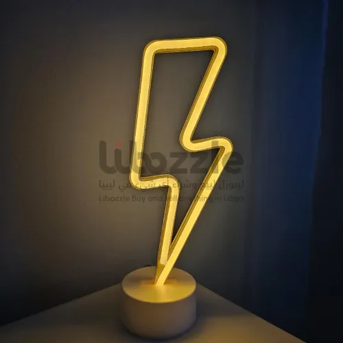 مصباح نيون LED على شكل صاعقة برق