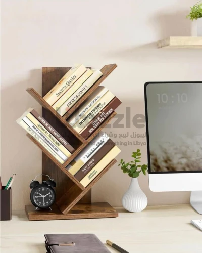 رف كتب خشبي ، خزانة كتب قائمة على الأرض من 5 طبقات