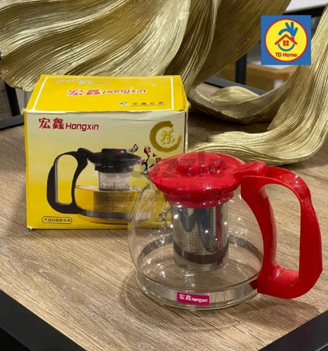 ابريق مصنوعه من الزجاج وصفاي أستيل