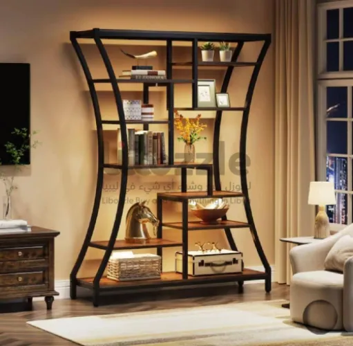 ارفف ديكور مصنوعة من الحديد والخشب المتين 🖤