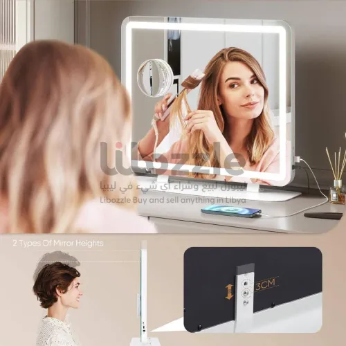 مرأة مكياج 💄 متعددة الاستخدامات مع إضاءة محيطية LE