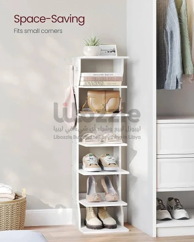 منظم أحذية خشبي مع علاق جانبي 🤍