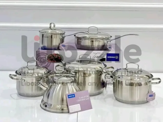 طاقم طناجر استيل ماركة #KORKMAZ