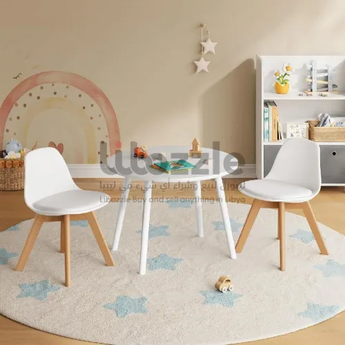 2 كرسي اطفال خشبي مصنوع من الخشب الطبيعي