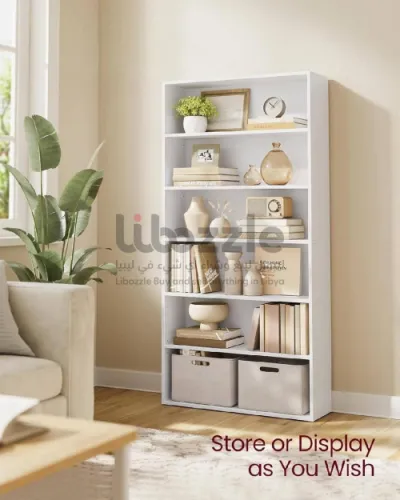 مكتبة خشبية باللون الابيض 🤍