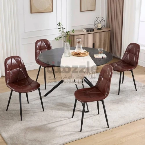 طاقم 4 كراسي جلد جودة عالية جدٱ 🔥