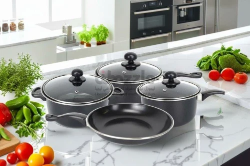 طقم للطبخ الصحي كاربون ستيل